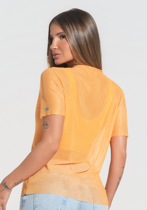 Blusa Feminina Tule Energia Brasileira Dlk Amarelo