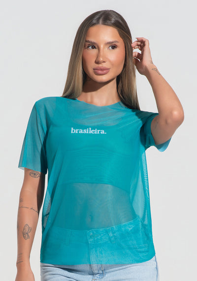 Blusa Feminina Tule Brasileira Dlk Verde