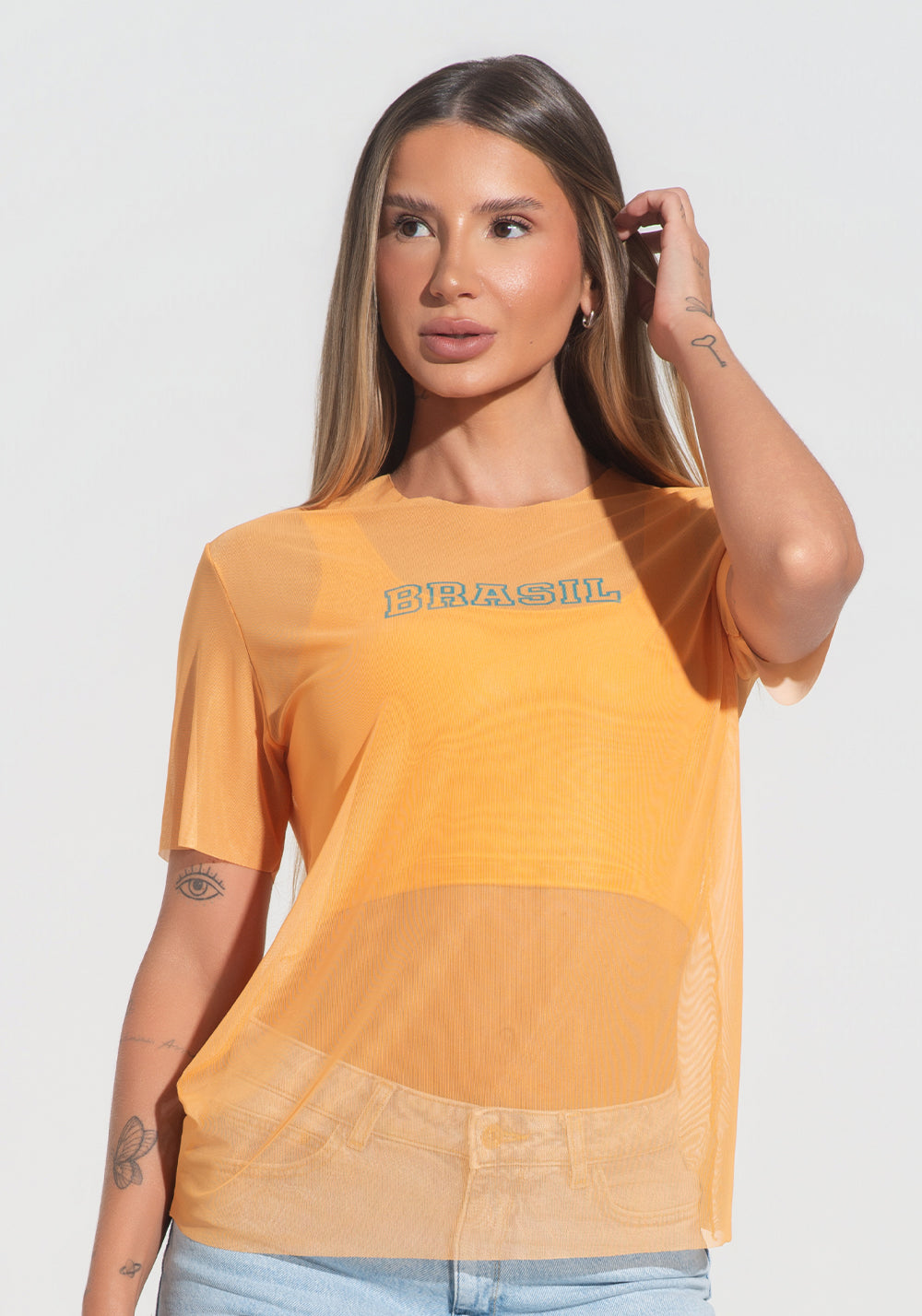 Blusa Feminina Tule Brasil Radiante Dlk Amarelo