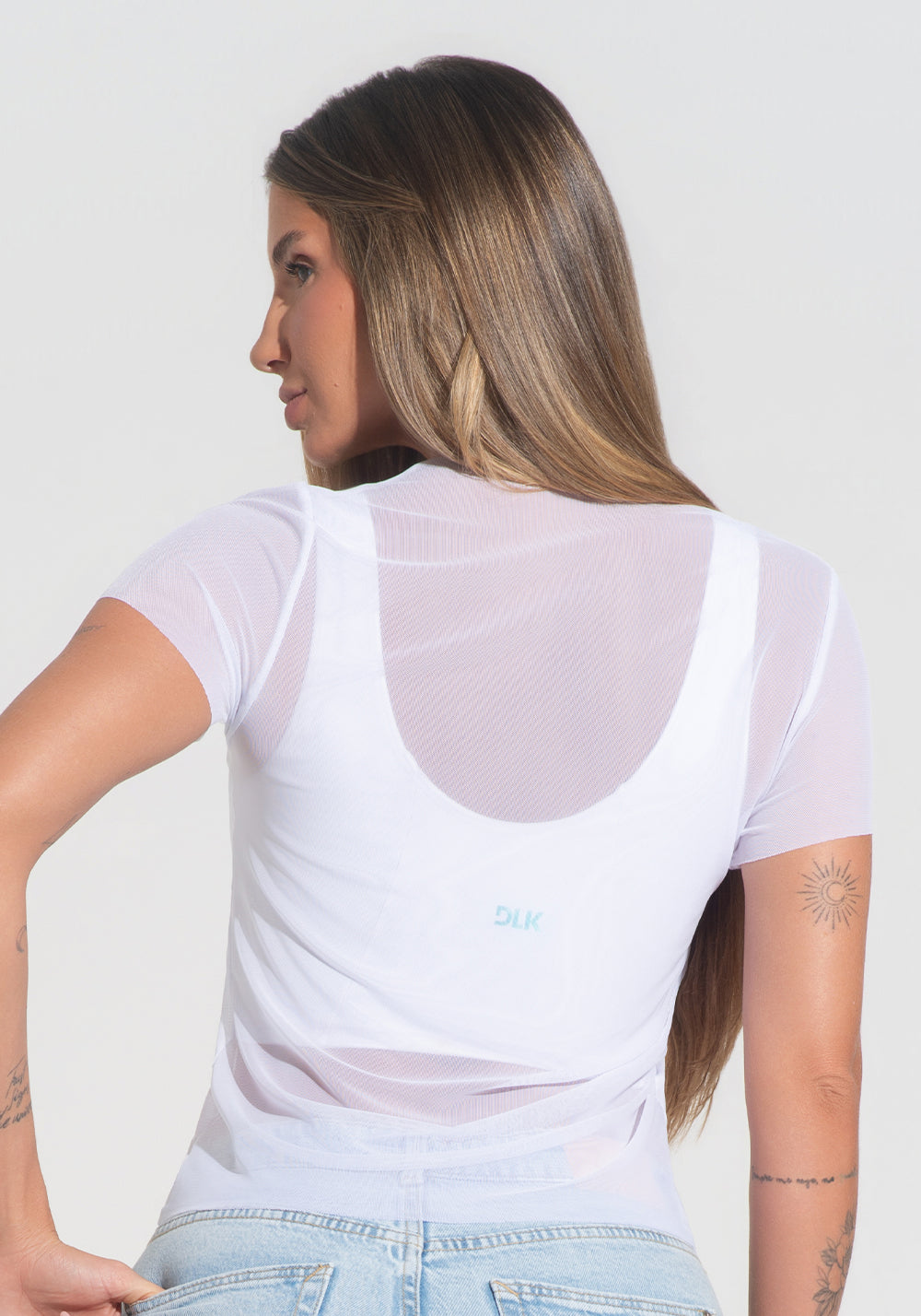 Blusa Baby Look Feminina Tule Pátria Amada Dlk Branco
