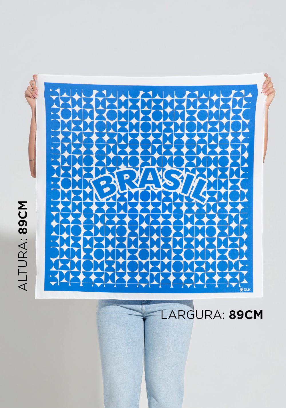 Kit Lenços Estampados Brasil Azul E Branco Dlk