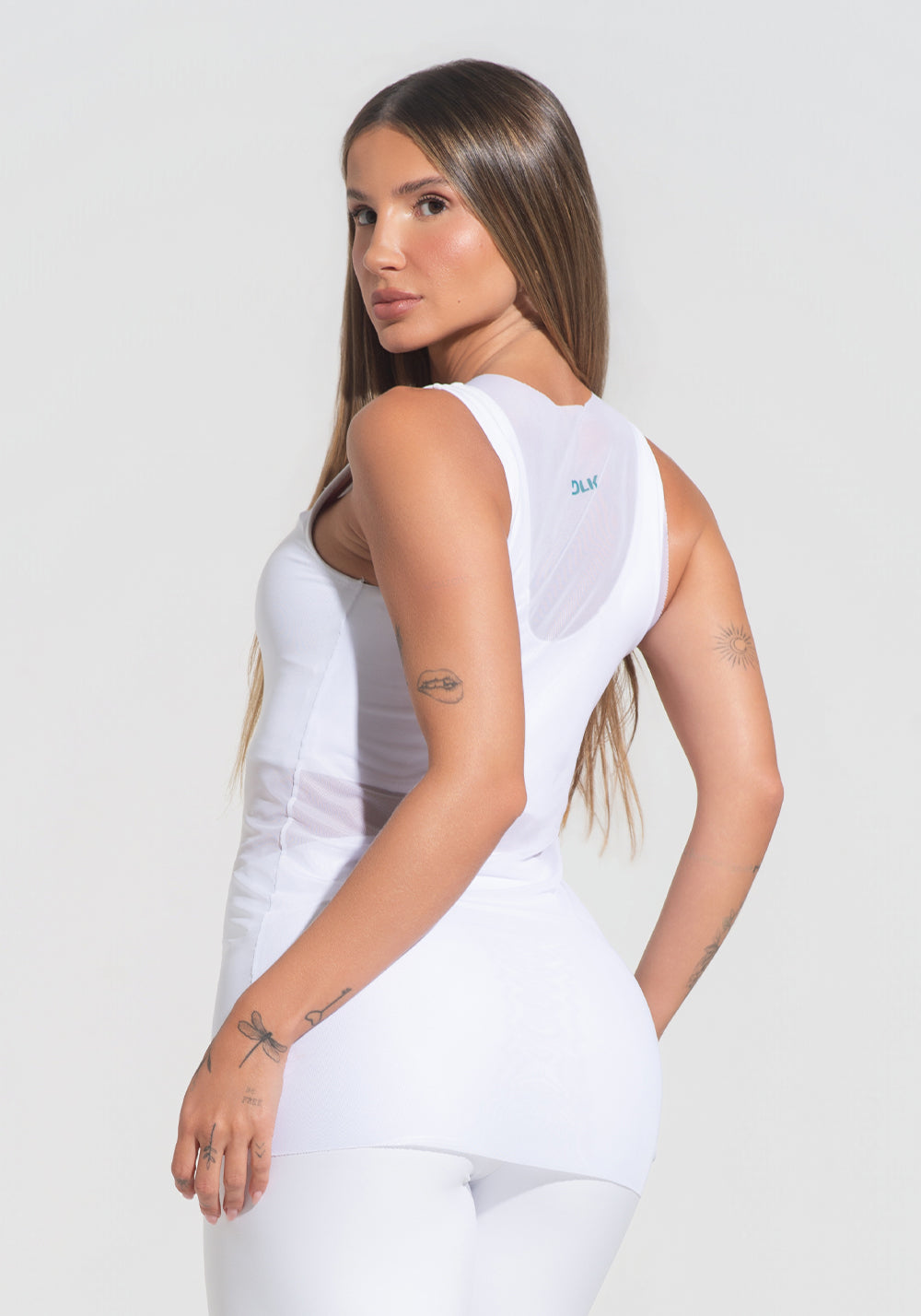 Camiseta Nadador Feminina Tule Alma Brasileira Dlk Branco