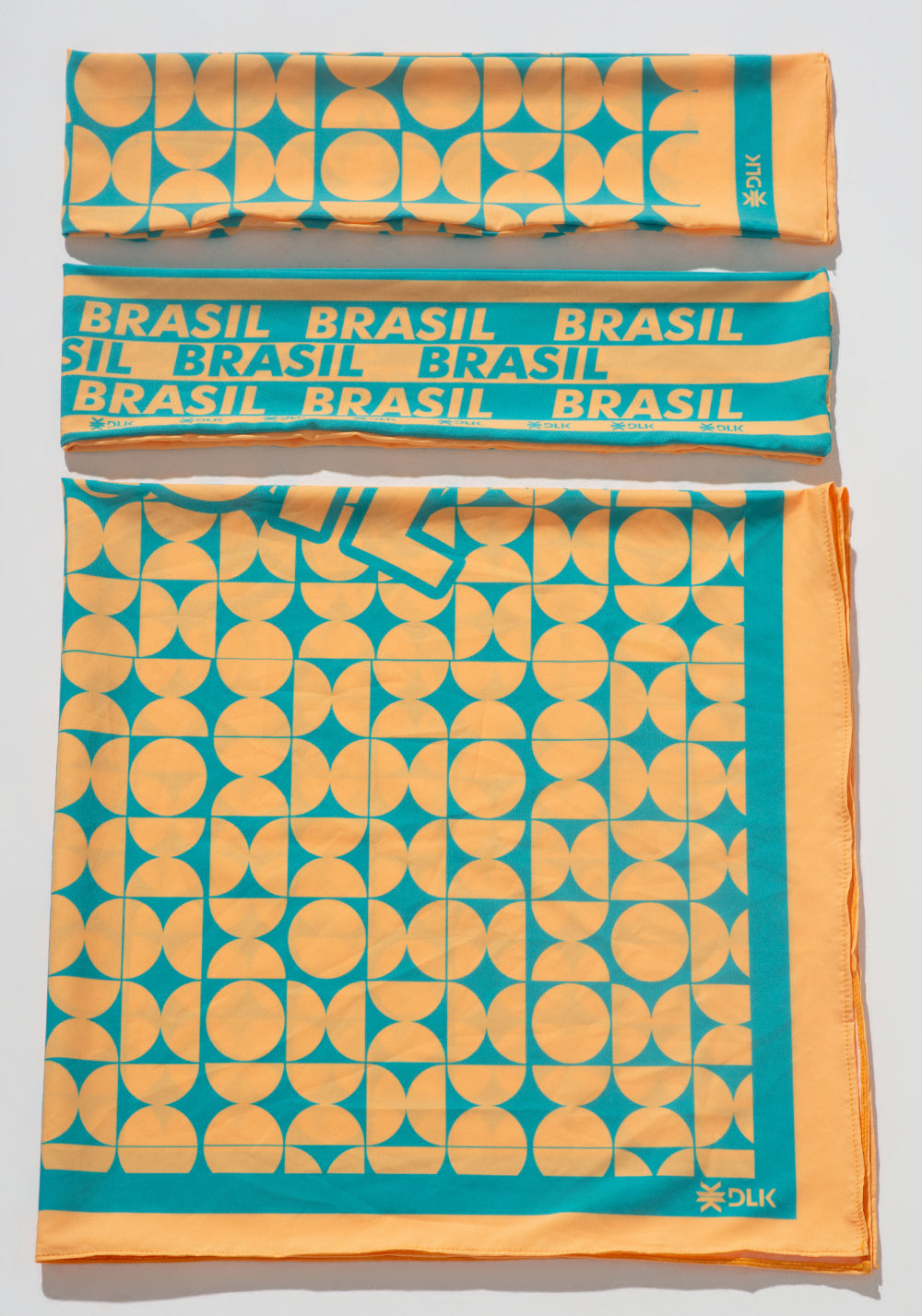Kit Lenços Estampados Brasil Verde E Amarelo Dlk