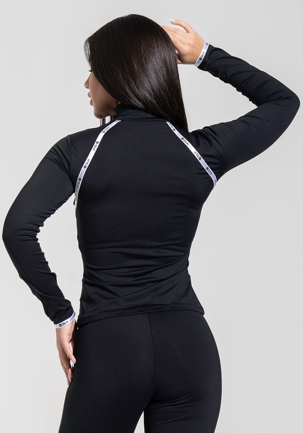 Casaco Fitness Feminino com Elástico Athletic Dlk Preto