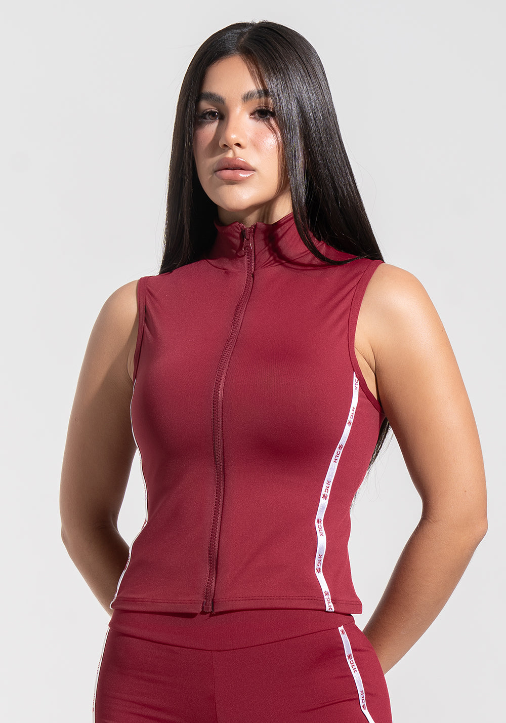 Colete Fitness Feminino com Elástico Athletic Dlk Vermelho Cereja