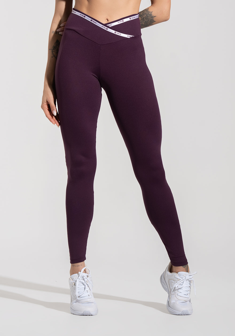 Legging Fitness Feminina com Cós Transpassado e Elástico Athletic Dlk Roxo