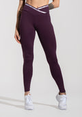 Legging Fitness Feminina com Cós Transpassado e Elástico Athletic Dlk Roxo