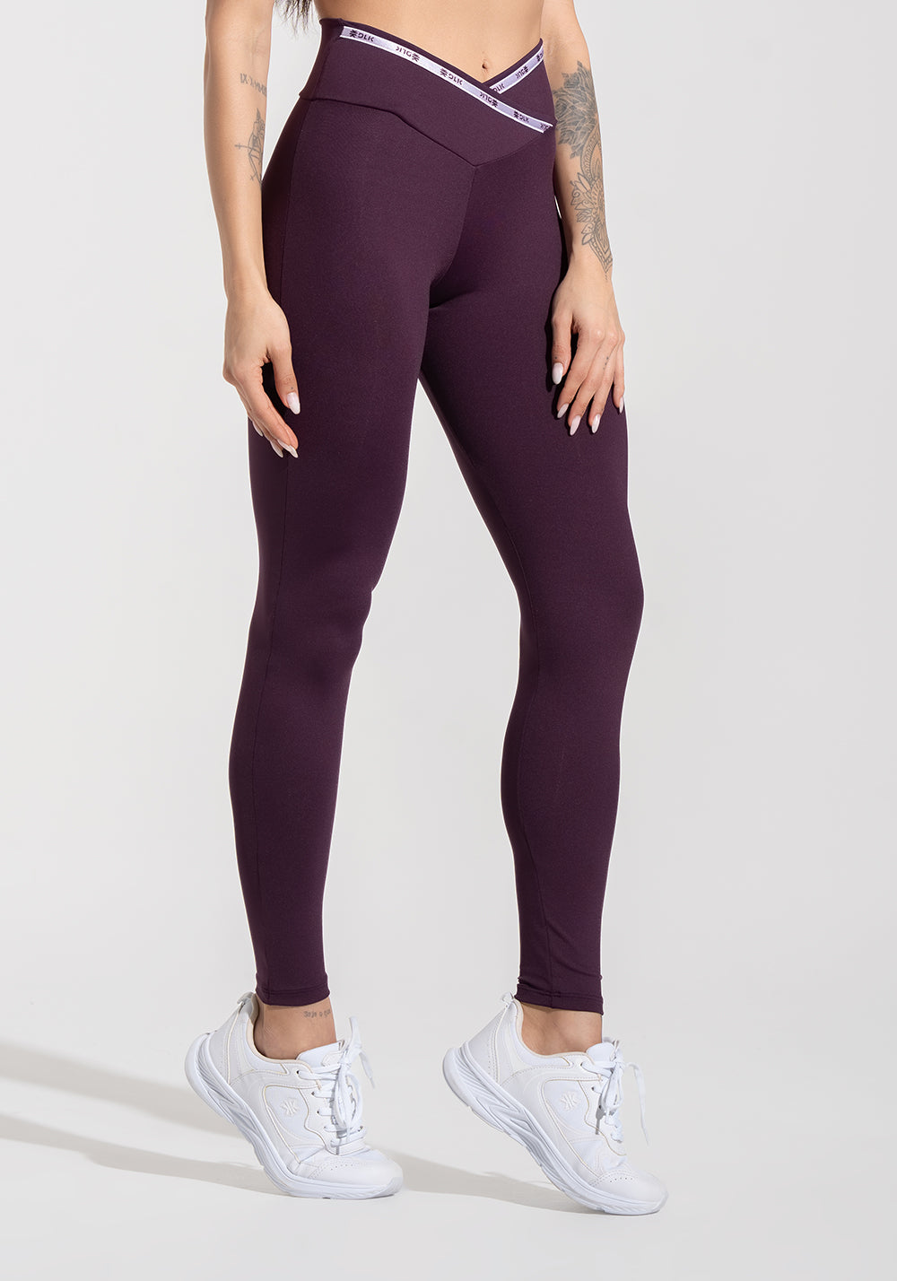 Legging Fitness Feminina com Cós Transpassado e Elástico Athletic Dlk Roxo