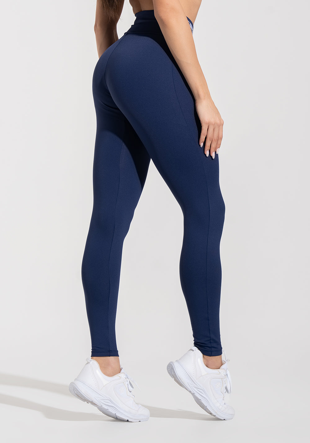 Legging Fitness Feminina com Cós Transpassado e Elástico Athletic Dlk Azul Marinho