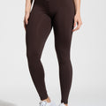 Legging Fitness Feminina com Cós Transpassado e Elástico Athletic Dlk Marrom