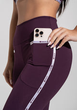 Legging Fitness Feminina com Bolsos e Elástico Athletic Dlk Roxo