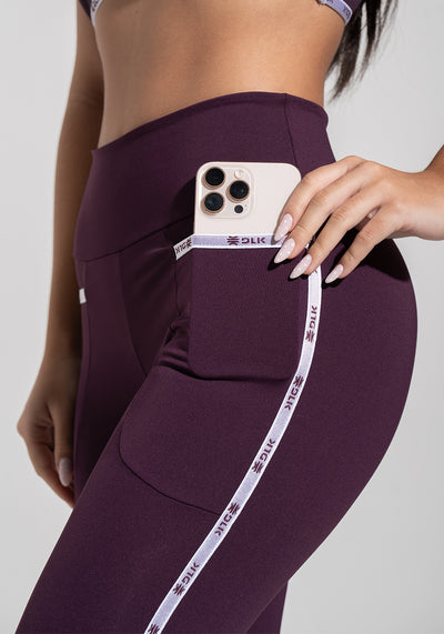 Legging Fitness Feminina com Bolsos e Elástico Athletic Dlk Roxo