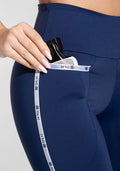 Legging Fitness Feminina com Bolsos e Elástico Athletic Dlk Azul Marinho