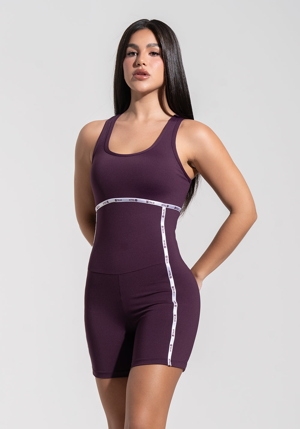 Macaquinho Fitness Feminino com Elástico Athletic Dlk Roxo