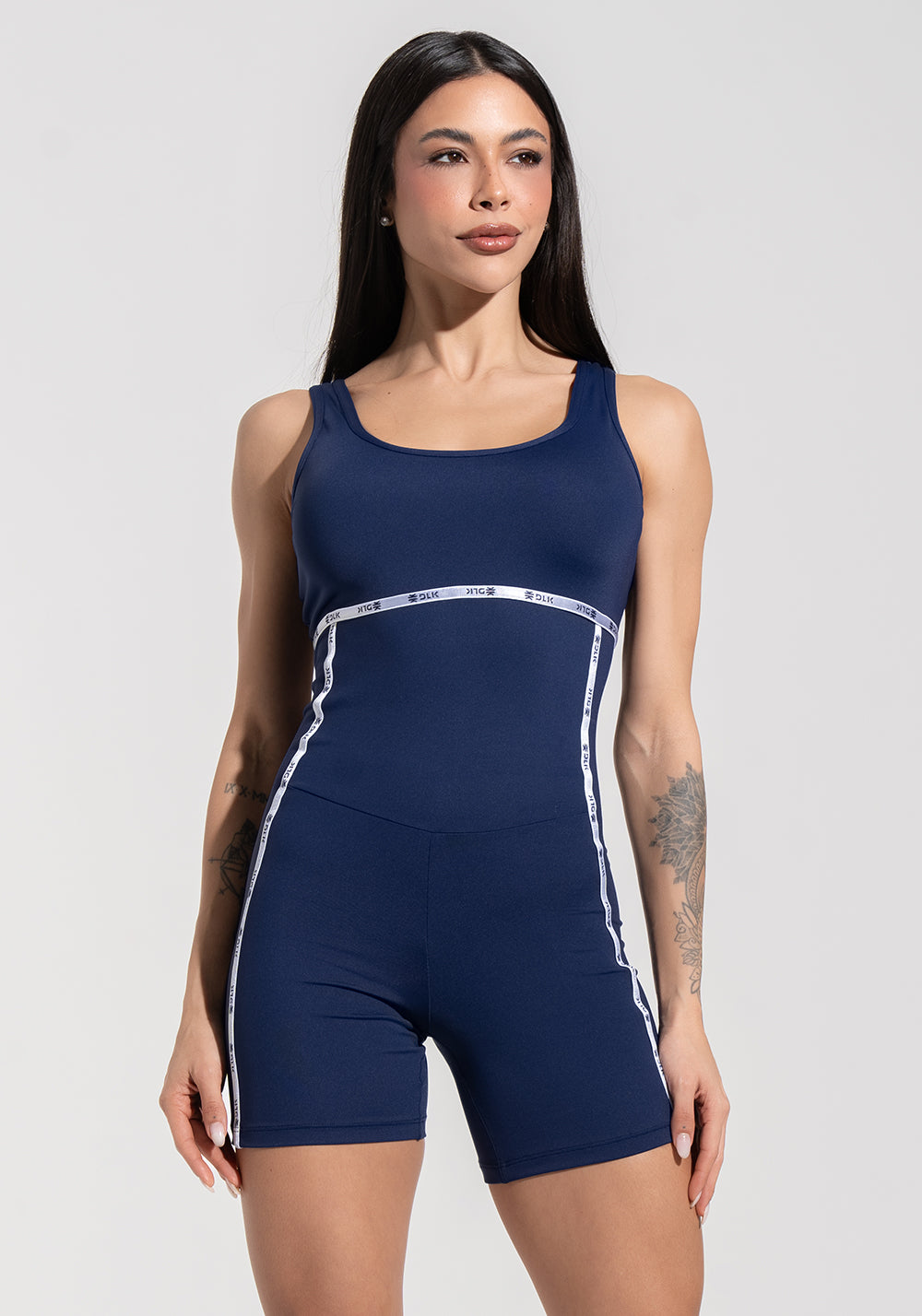 Macaquinho Fitness Feminino com Elástico Athletic Dlk Azul Marinho