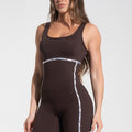 Macaquinho Fitness Feminino com Elástico Athletic Dlk Marrom