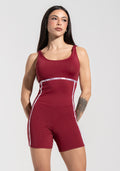 Macaquinho Fitness Feminino com Elástico Athletic Dlk Vermelho Cereja