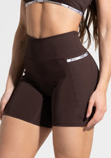 Short Fitness Feminino com Bolsos e Elástico Athletic Dlk Marrom