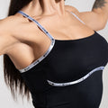 Camiseta Fitness com Alças Cruzadas de Elástico Athletic Dlk Preto