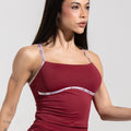 Camiseta Fitness com Alças Cruzadas de Elástico Athletic Dlk Vermelho Cereja