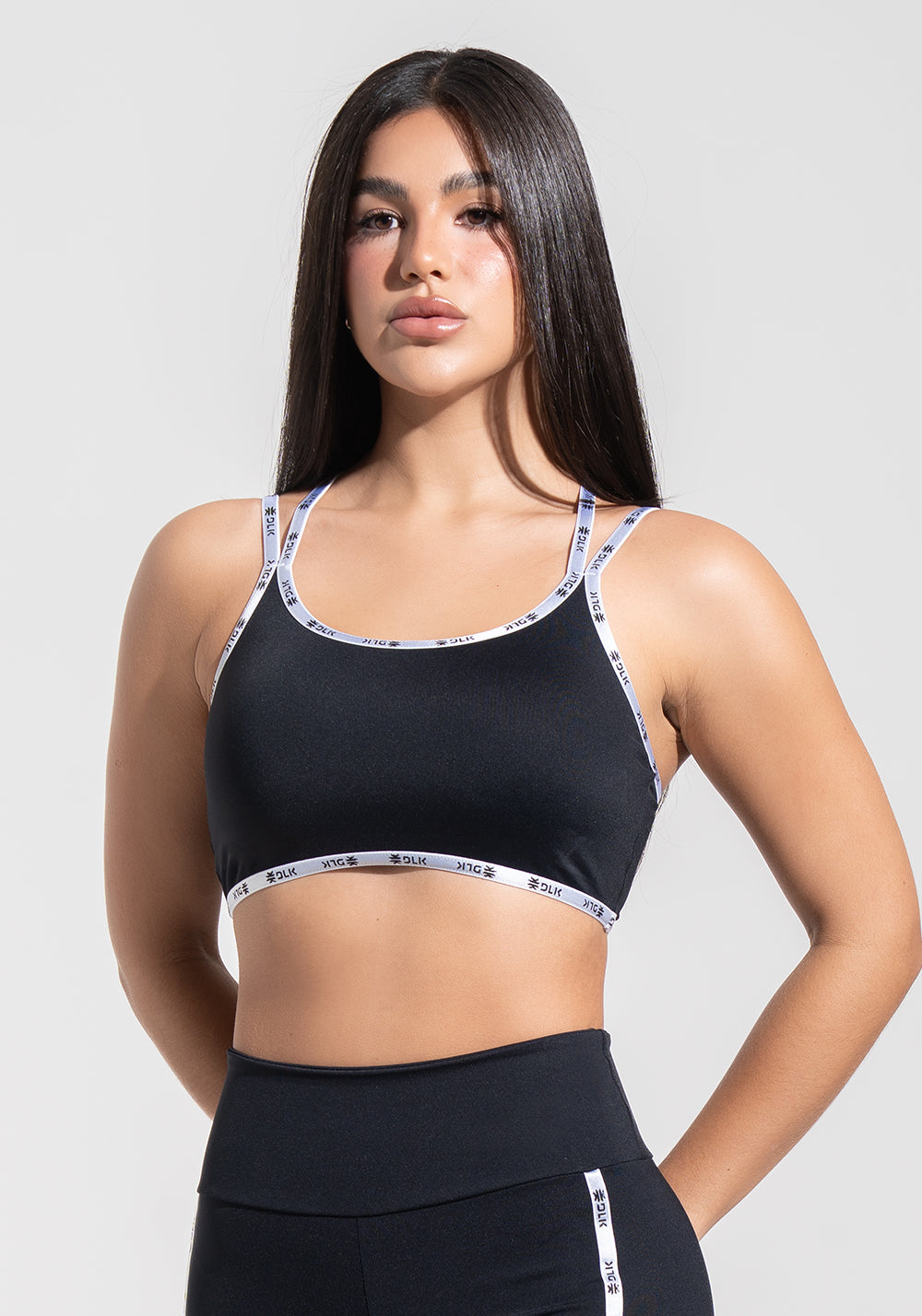 Top Fitness Feminino com Alças Duplas de Elástico Athletic Dlk Preto