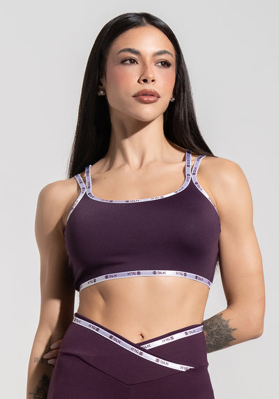 Top Fitness Feminino com Alças Duplas de Elástico Athletic Dlk Roxo