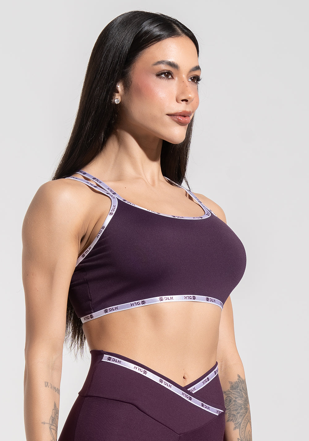 Top Fitness Feminino com Alças Duplas de Elástico Athletic Dlk Roxo