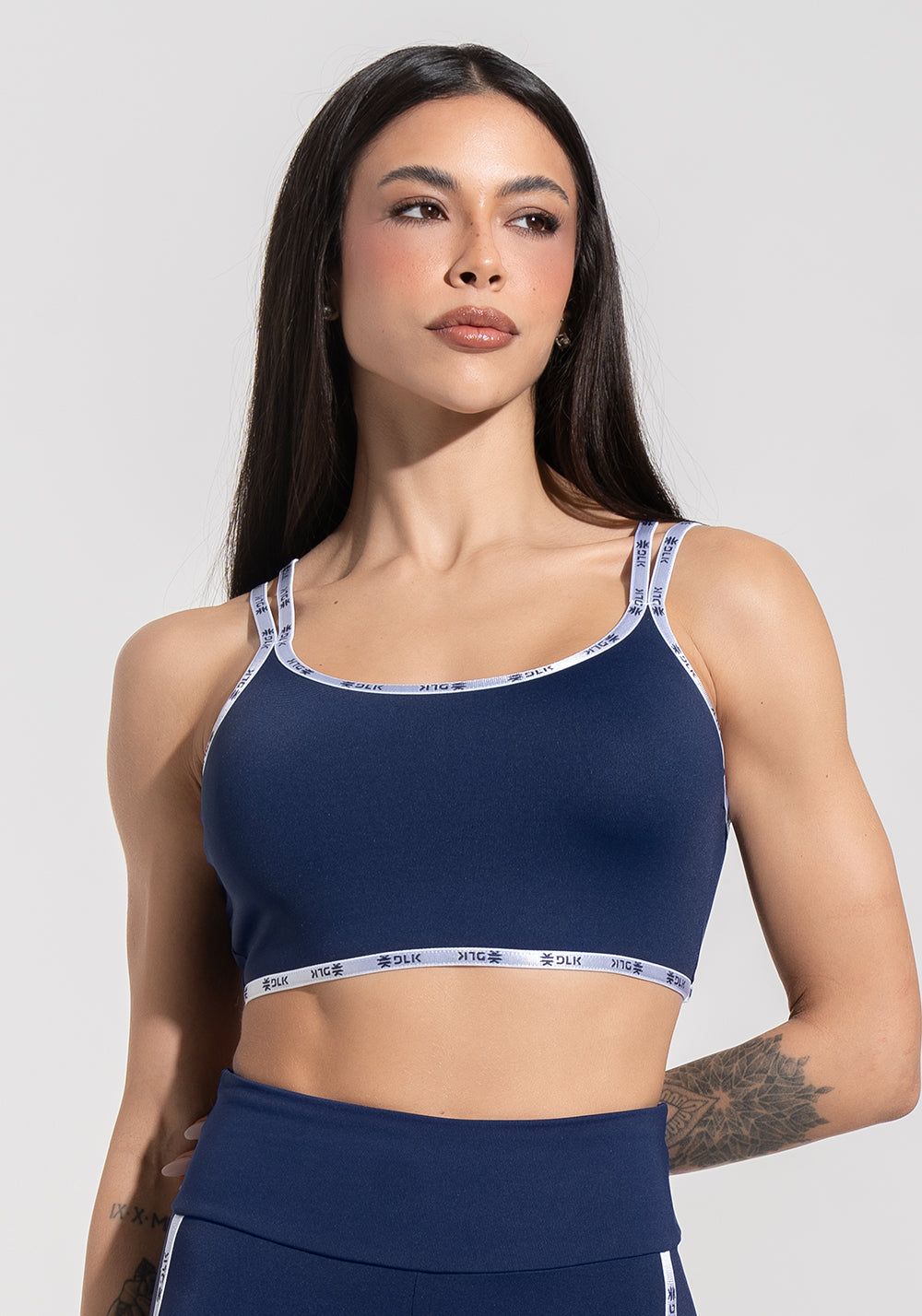 Top Fitness Feminino com Alças Duplas de Elástico Athletic Dlk Azul Marinho