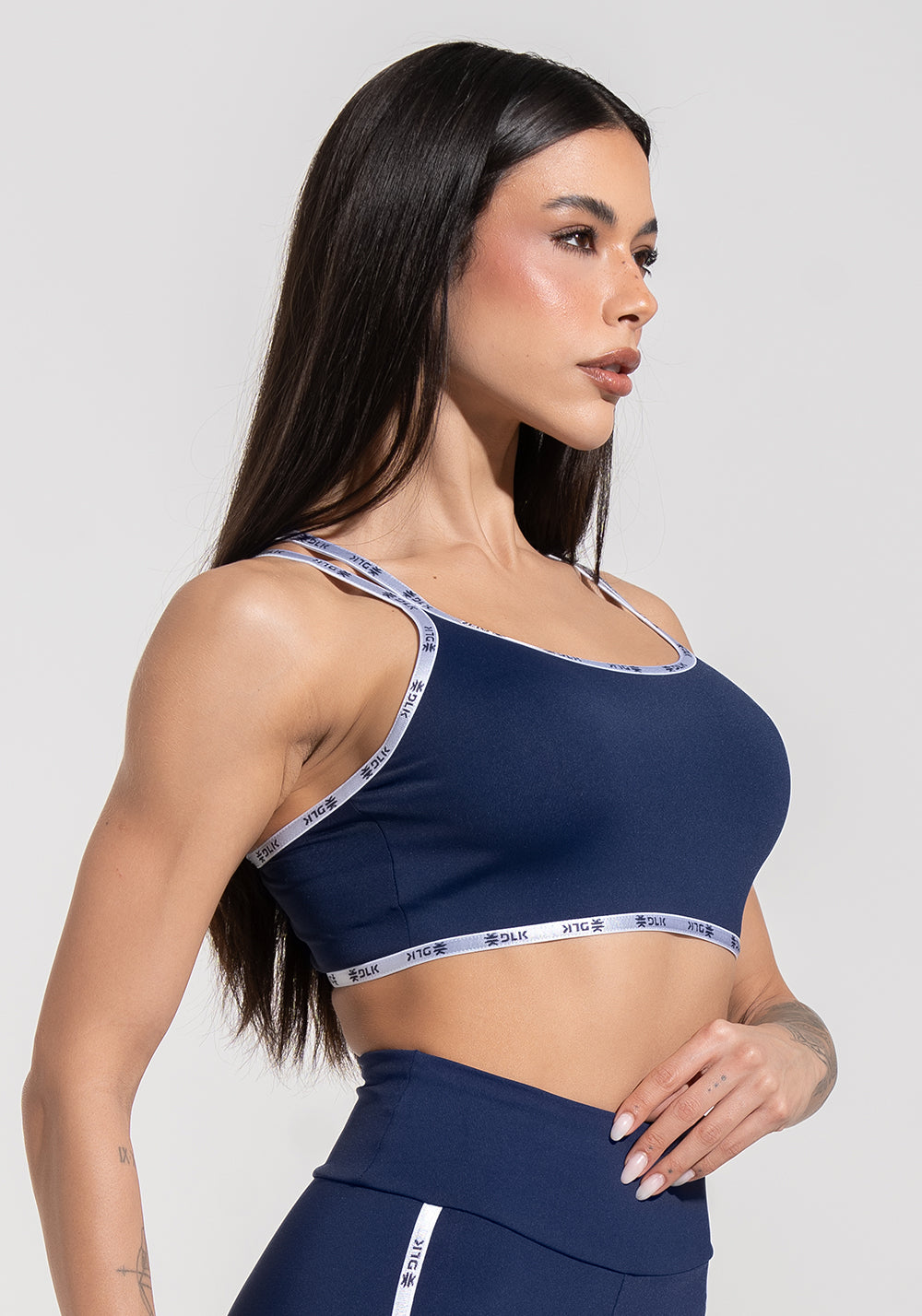 Top Fitness Feminino com Alças Duplas de Elástico Athletic Dlk Azul Marinho