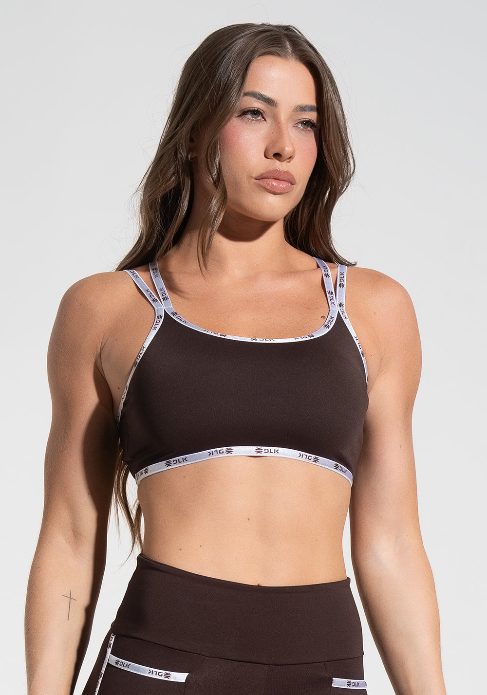 Top Fitness Feminino com Alças Duplas de Elástico Athletic Dlk Marrom