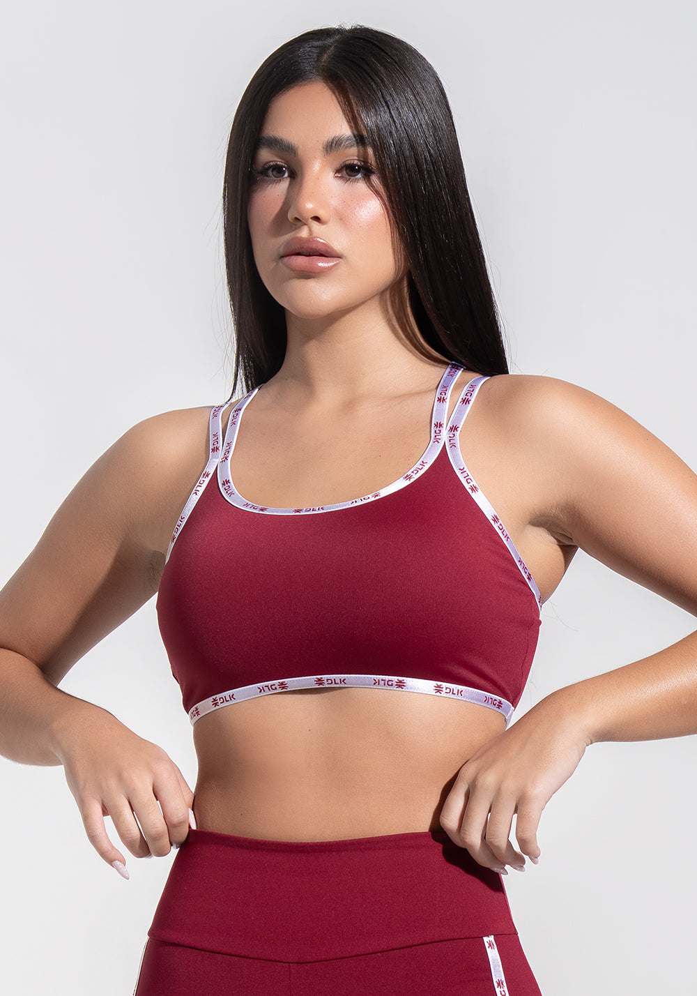 Top Fitness Feminino com Alças Duplas de Elástico Athletic Dlk Vermelho Cereja