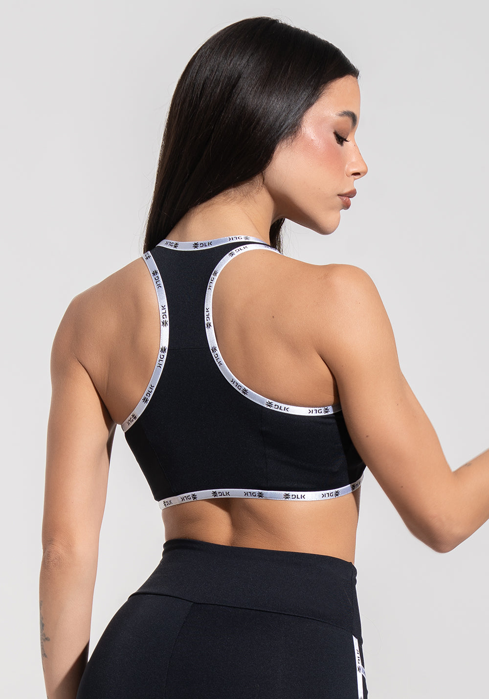 Top Fitness Feminino Nadador com Elástico Athletic Dlk Preto