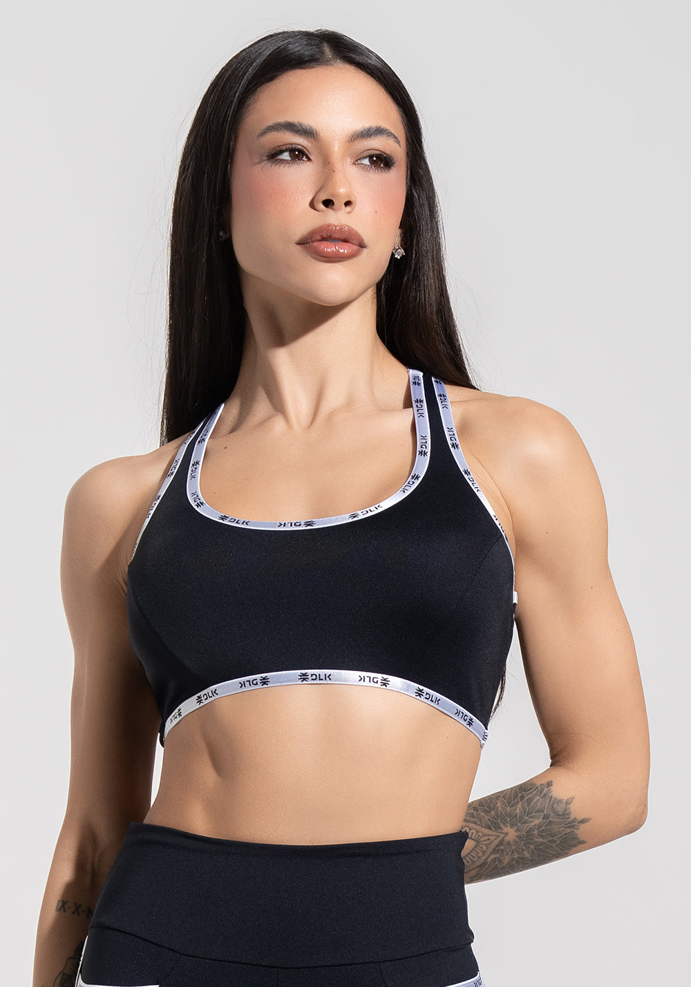 Top Fitness Feminino Nadador com Elástico Athletic Dlk Preto