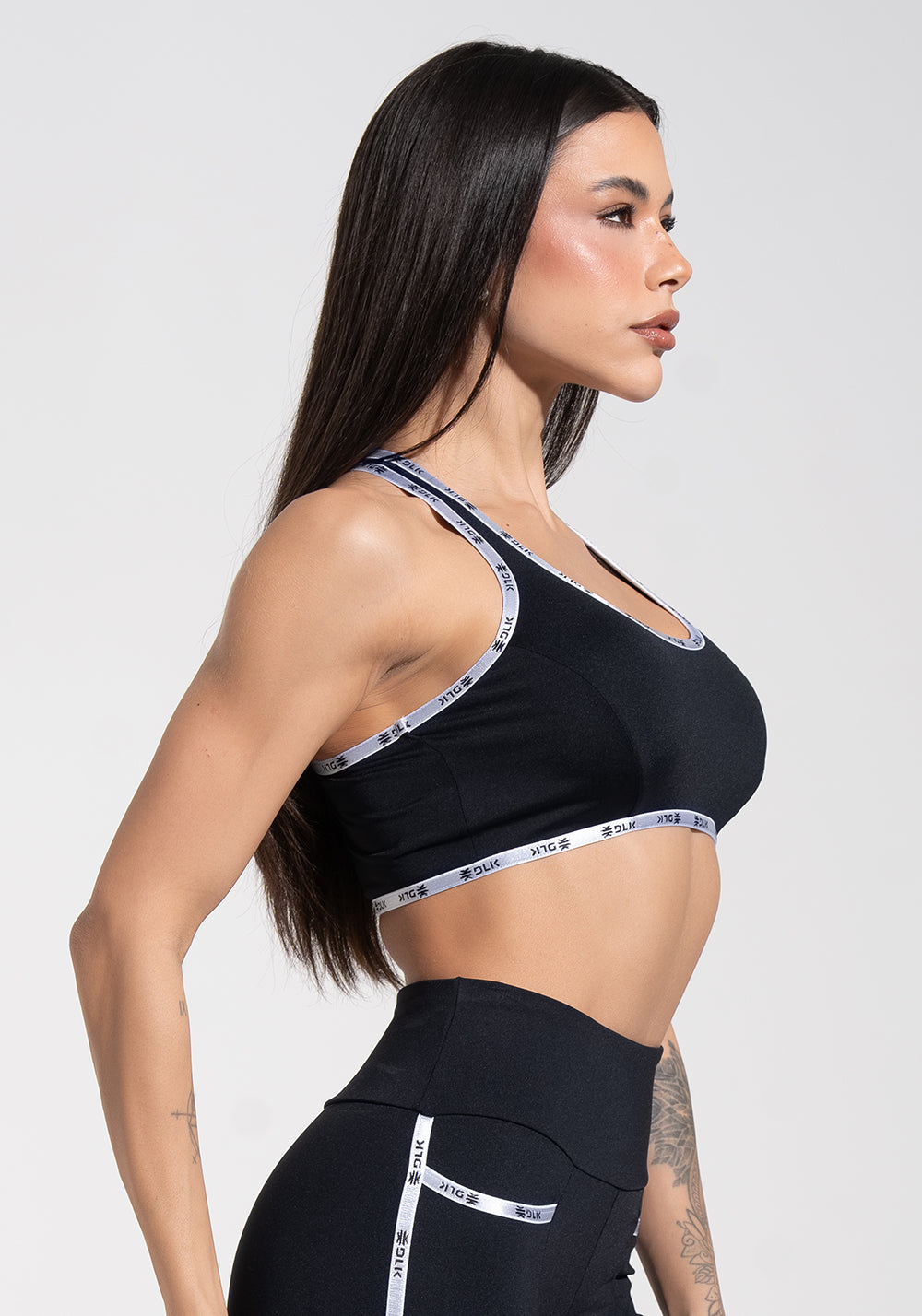 Top Fitness Feminino Nadador com Elástico Athletic Dlk Preto