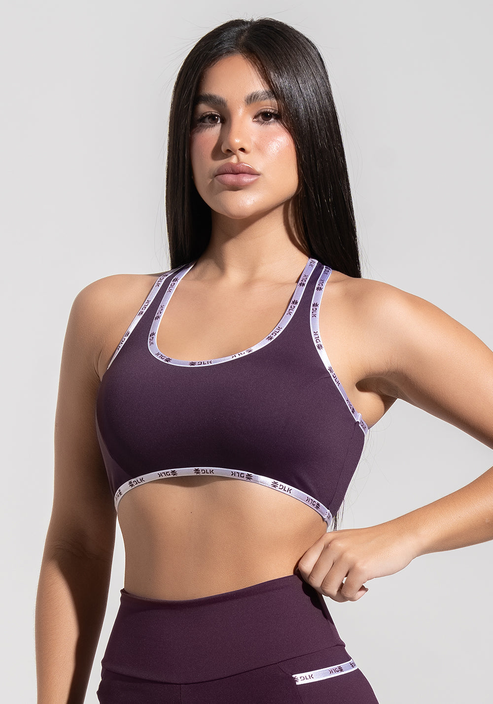 Top Fitness Feminino Nadador com Elástico Athletic Dlk Roxo