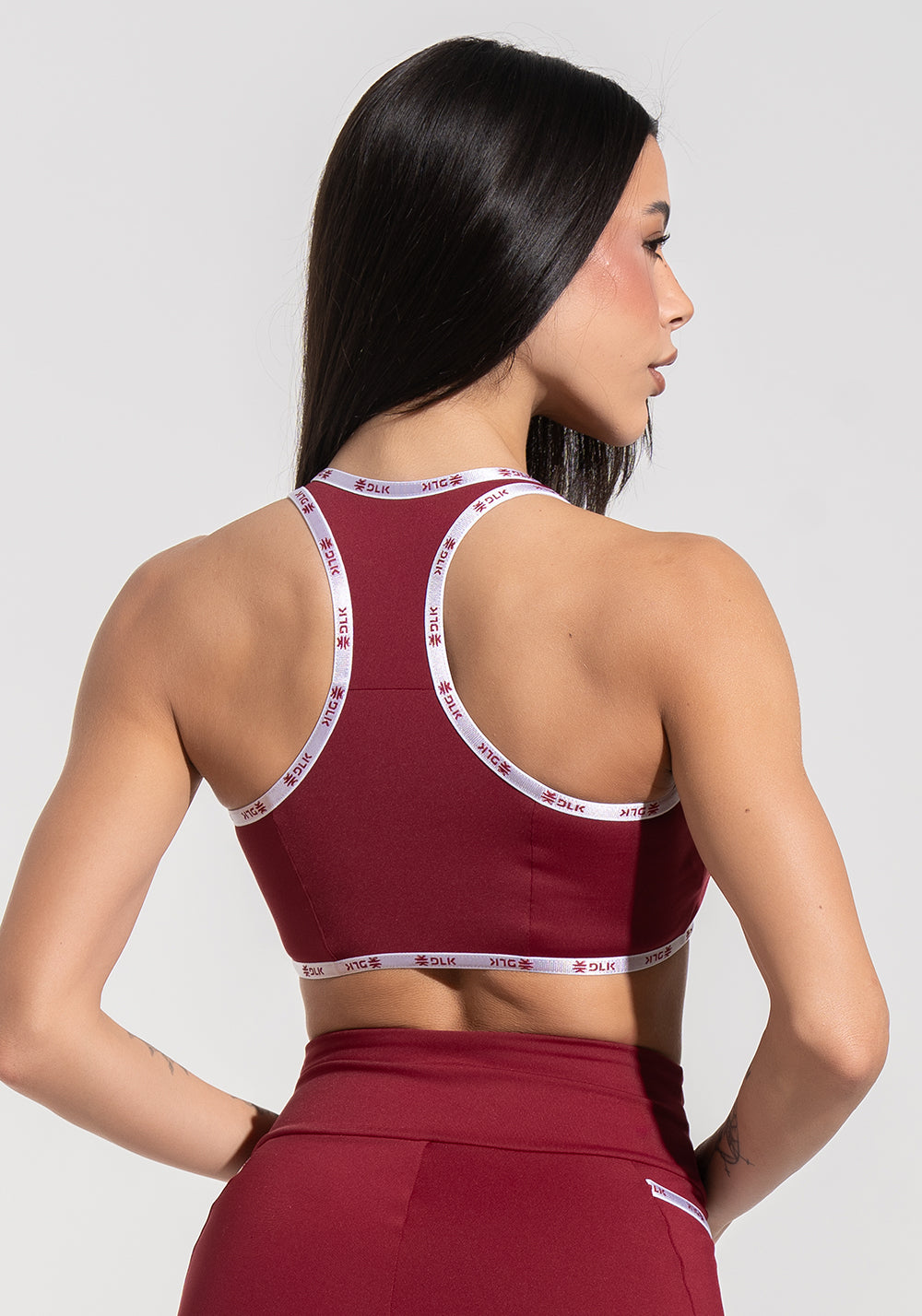 Top Fitness Feminino Nadador com Elástico Athletic Dlk Vermelho Cereja
