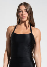 Top Alongado Fitness com Alças Cruzadas Lume Dlk Preto