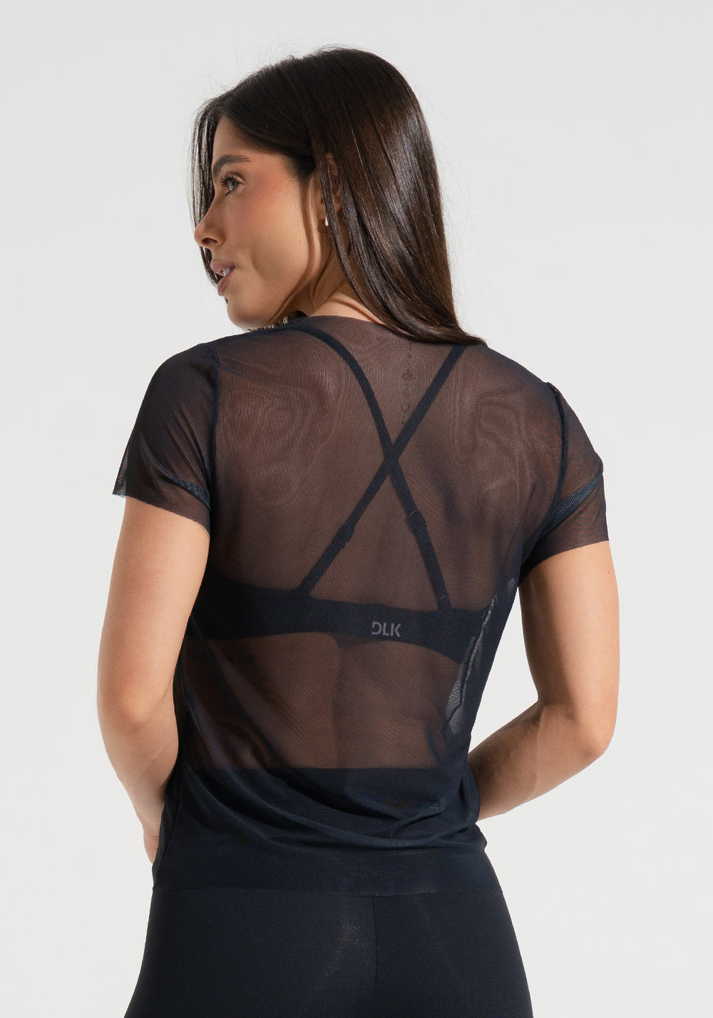 Blusa Baby Look Feminina de Tule Estampada Confiante Soul Dlk