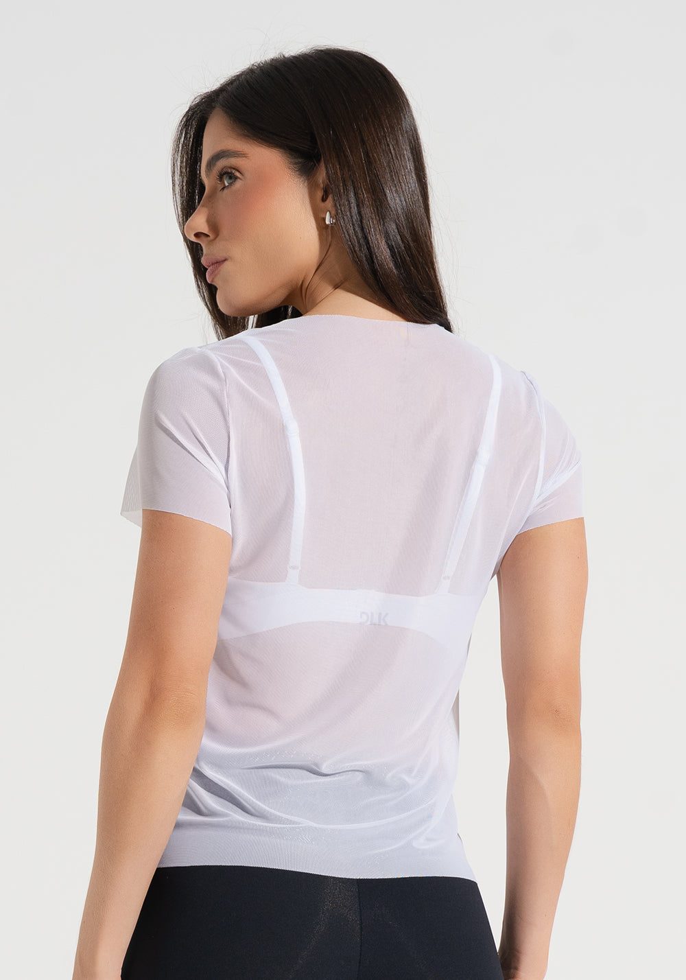 Blusa Baby Look Feminina de Tule Estampada Intuitiva Soul Dlk
