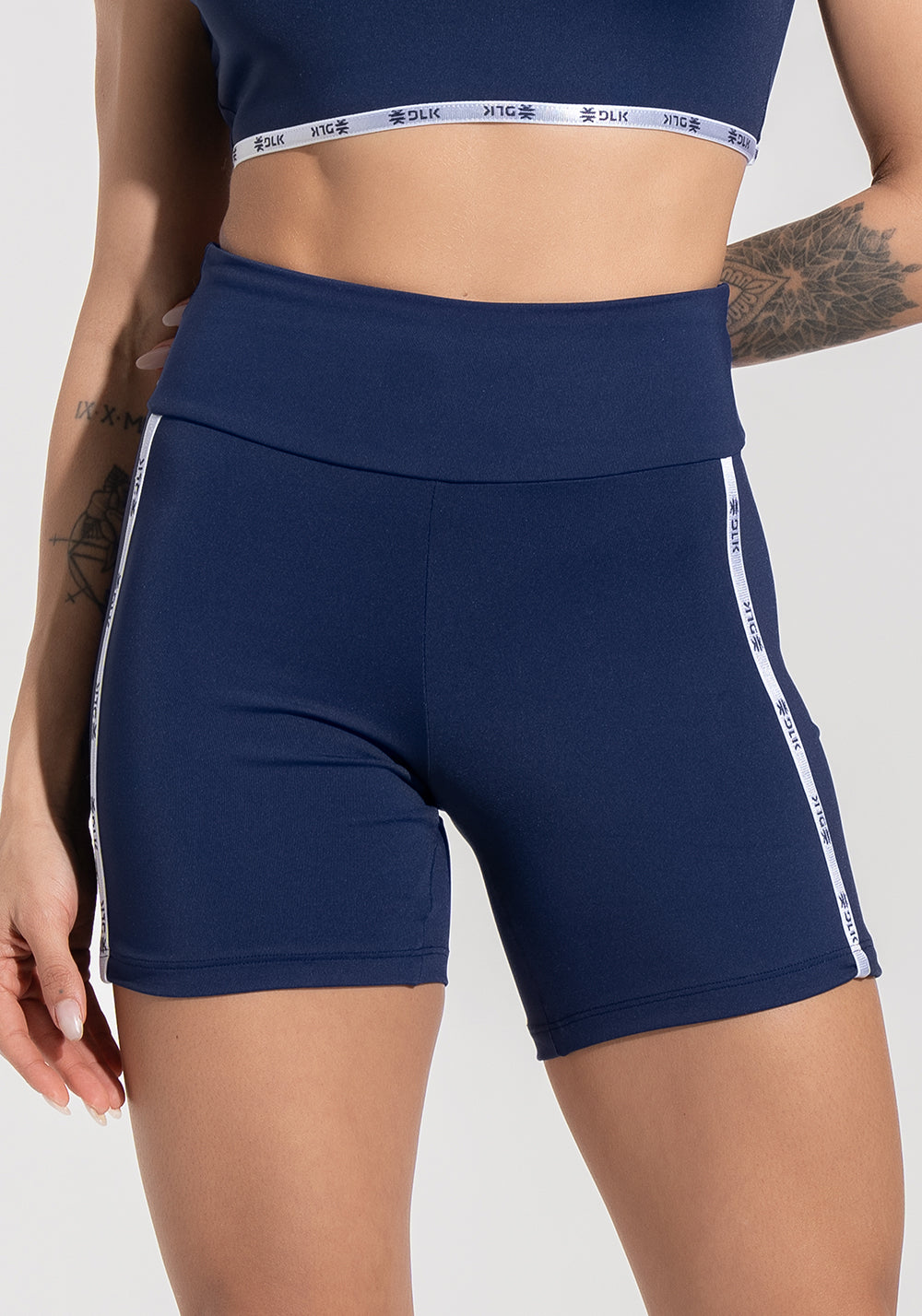 Short Fitness Feminino com Elástico Lateral Athletic Dlk Azul Marinho