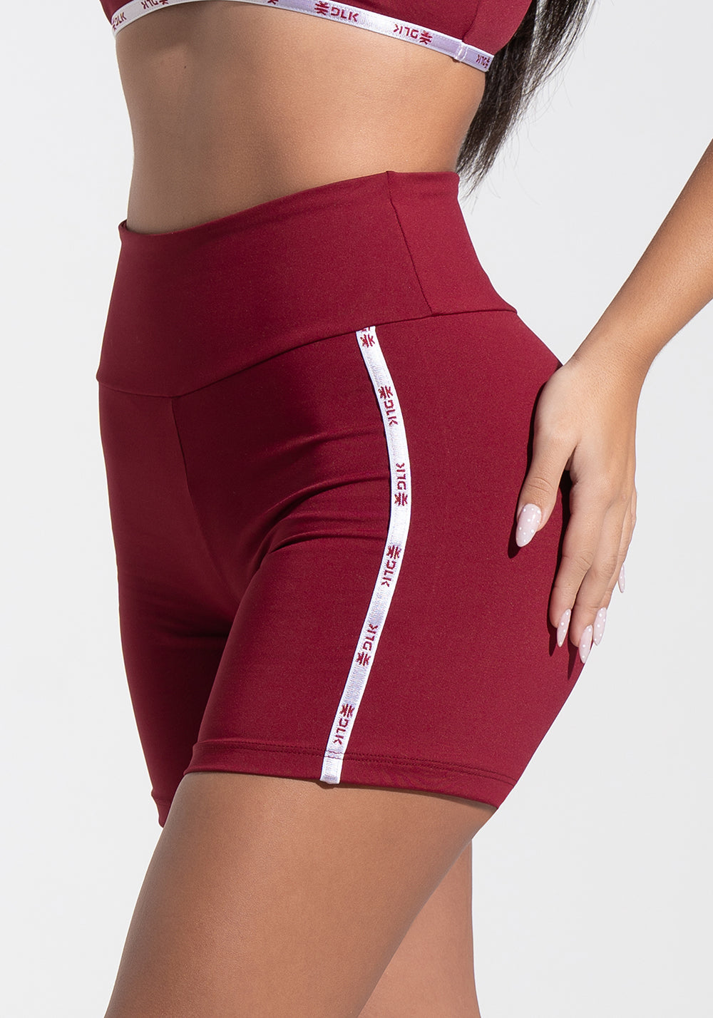 Short Fitness Feminino com Elástico Lateral Athletic Dlk Vermelho Cereja