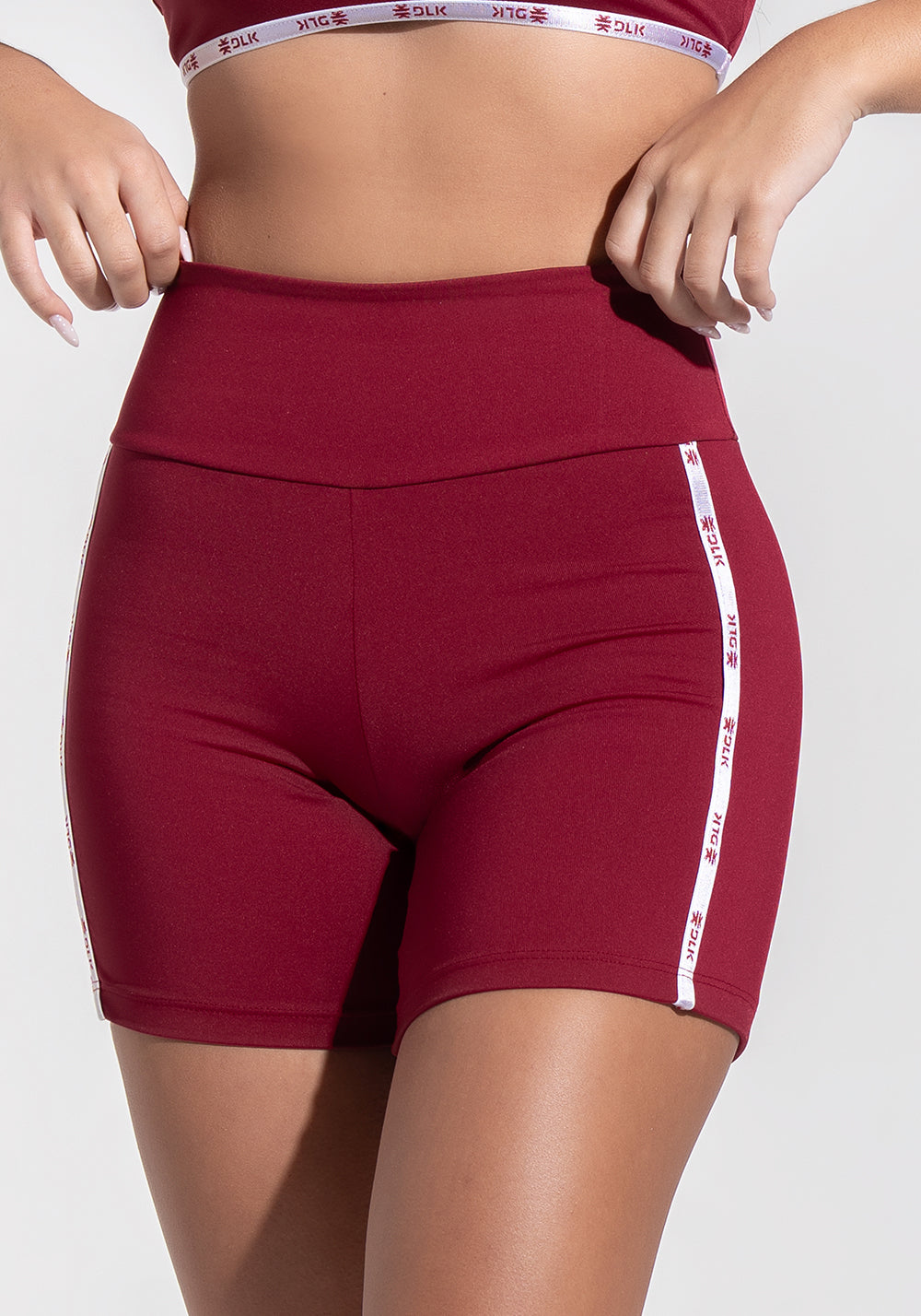Short Fitness Feminino com Elástico Lateral Athletic Dlk Vermelho Cereja