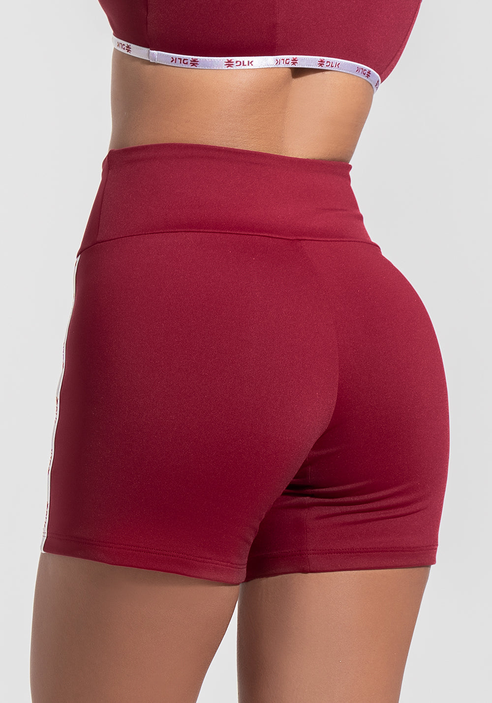 Short Fitness Feminino com Elástico Lateral Athletic Dlk Vermelho Cereja