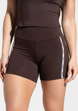 Short Fitness Feminino com Elástico Lateral Athletic Dlk Marrom