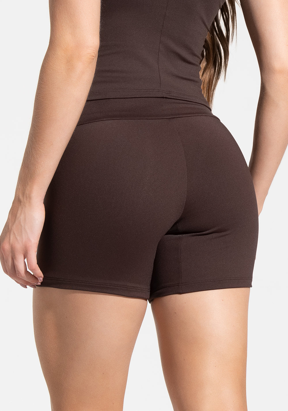 Short Fitness Feminino com Elástico Lateral Athletic Dlk Marrom