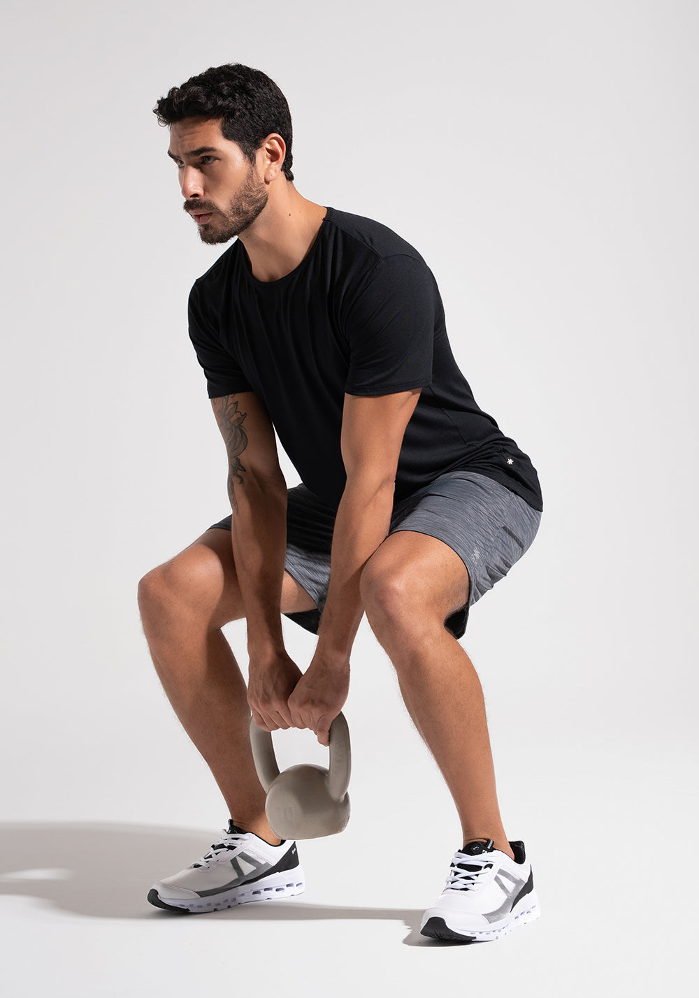 Bermuda Fitness Masculina Mescla Dlk Cinza