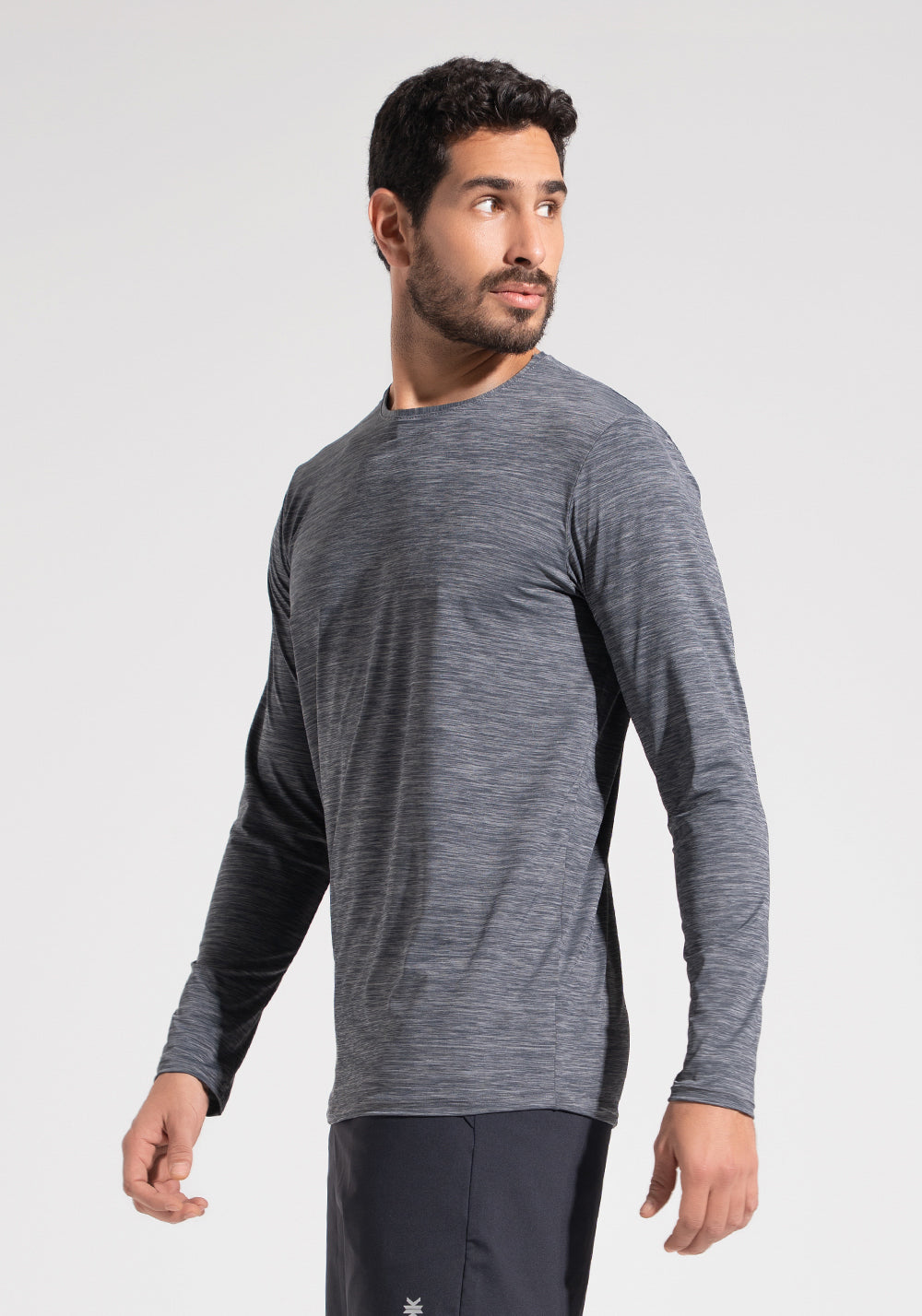 Camiseta Fitness Masculina Manga Longa Mescla Dlk Cinza