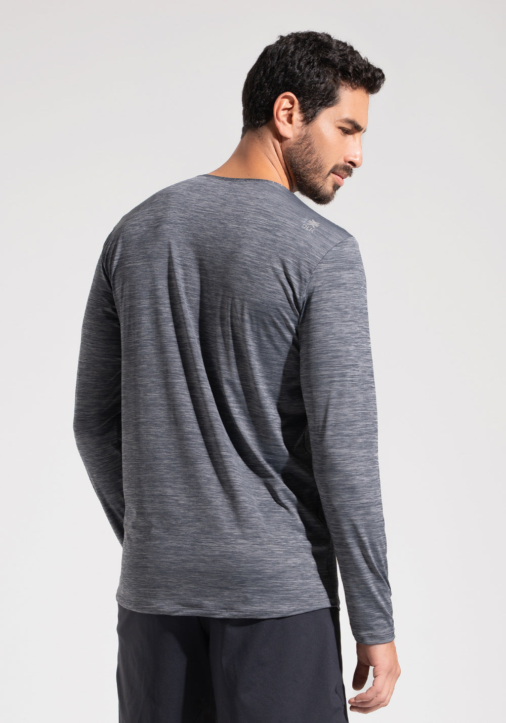 Camiseta Fitness Masculina Manga Longa Mescla Dlk Cinza
