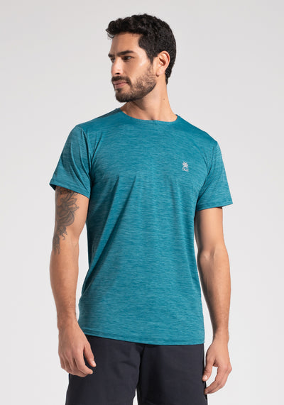 Camiseta Fitness Masculina Mescla Dlk Petróleo