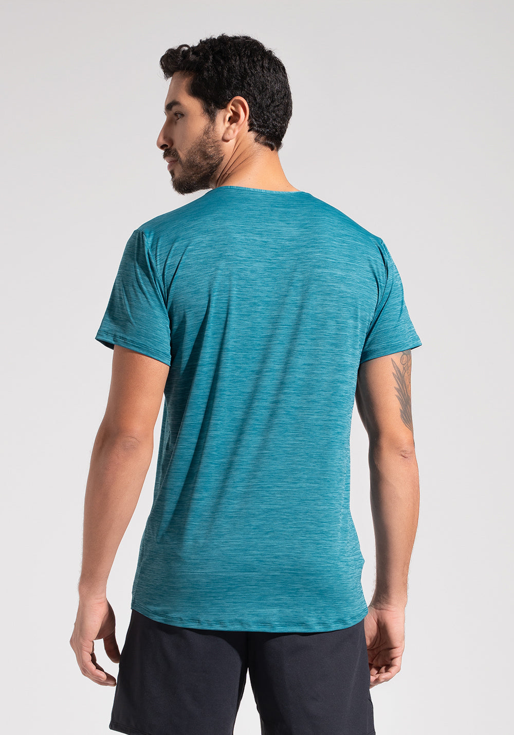 Camiseta Fitness Masculina Mescla Dlk Petróleo